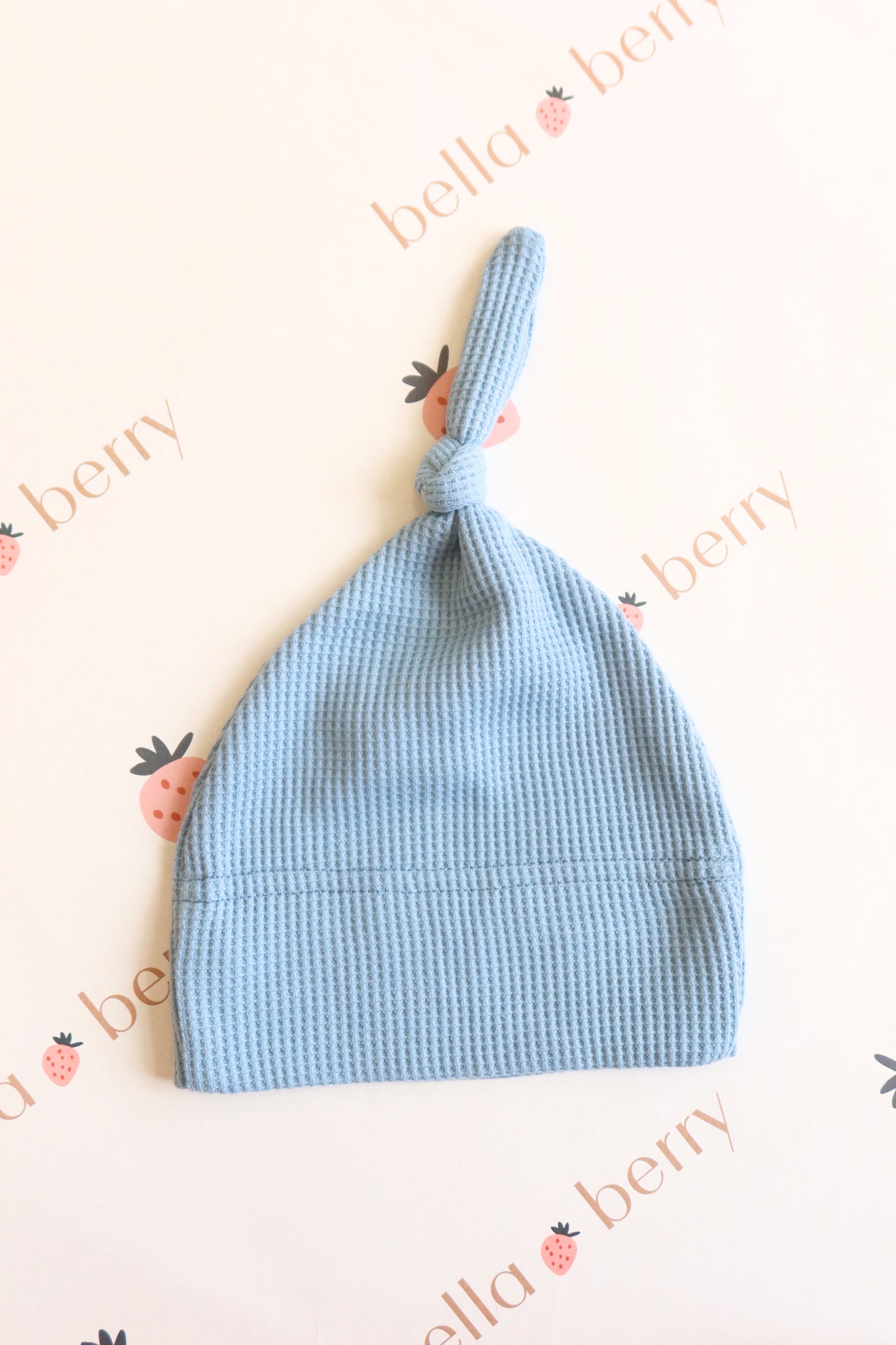 Organic Cotton Waffle Knit Bow + Hat