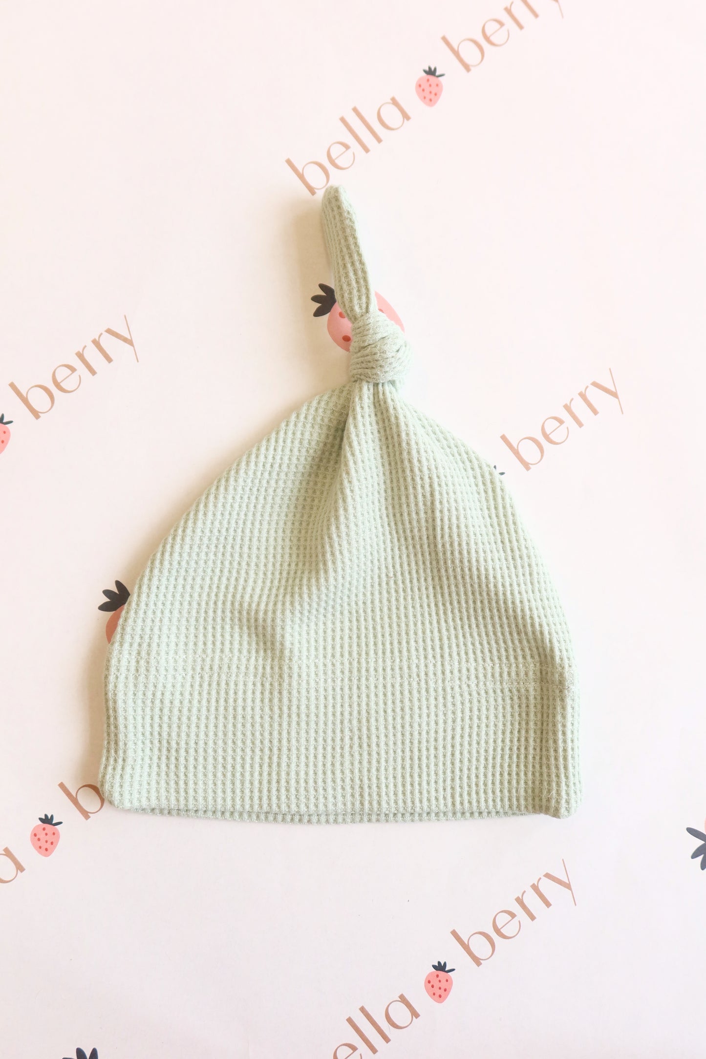 Organic Cotton Waffle Knit Bow + Hat