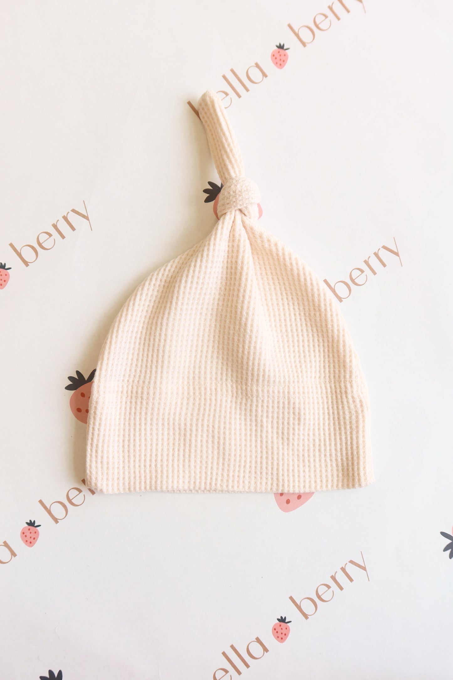 Organic Cotton Waffle Knit Bow + Hat