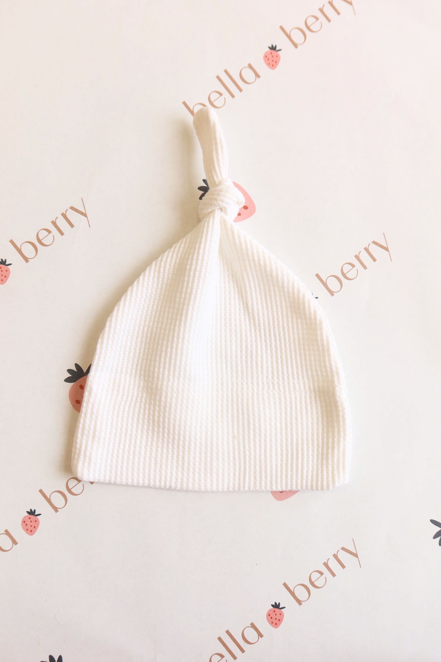 Organic Cotton Waffle Knit Bow + Hat