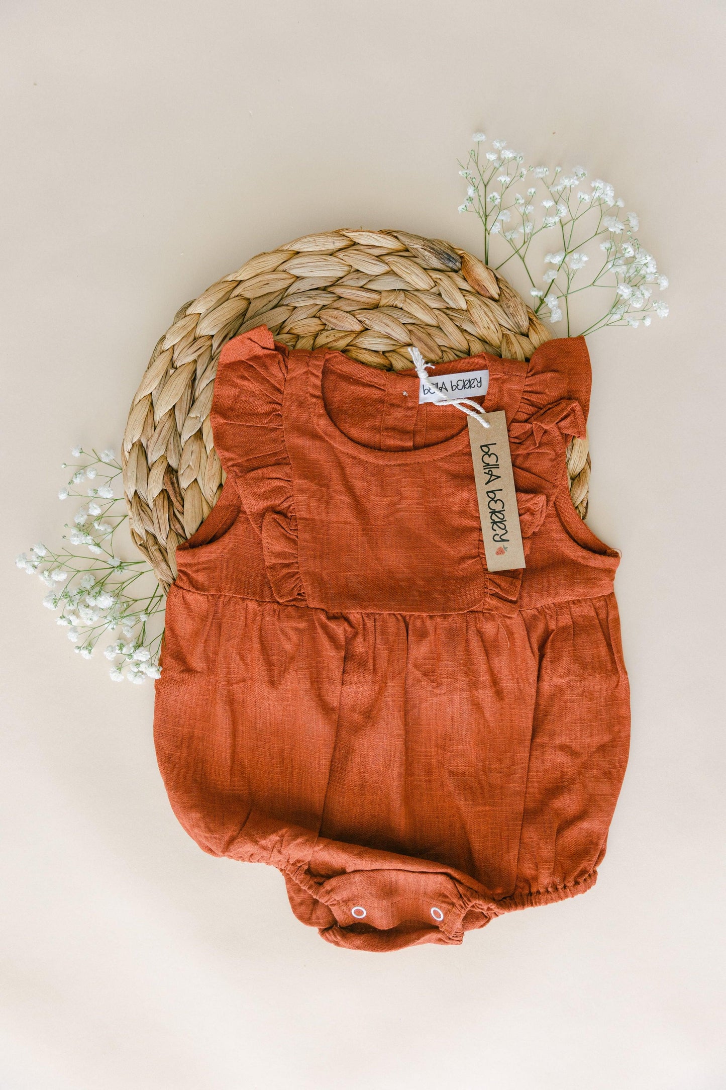 Linen Bubble Romper - BellaBerryDesigns