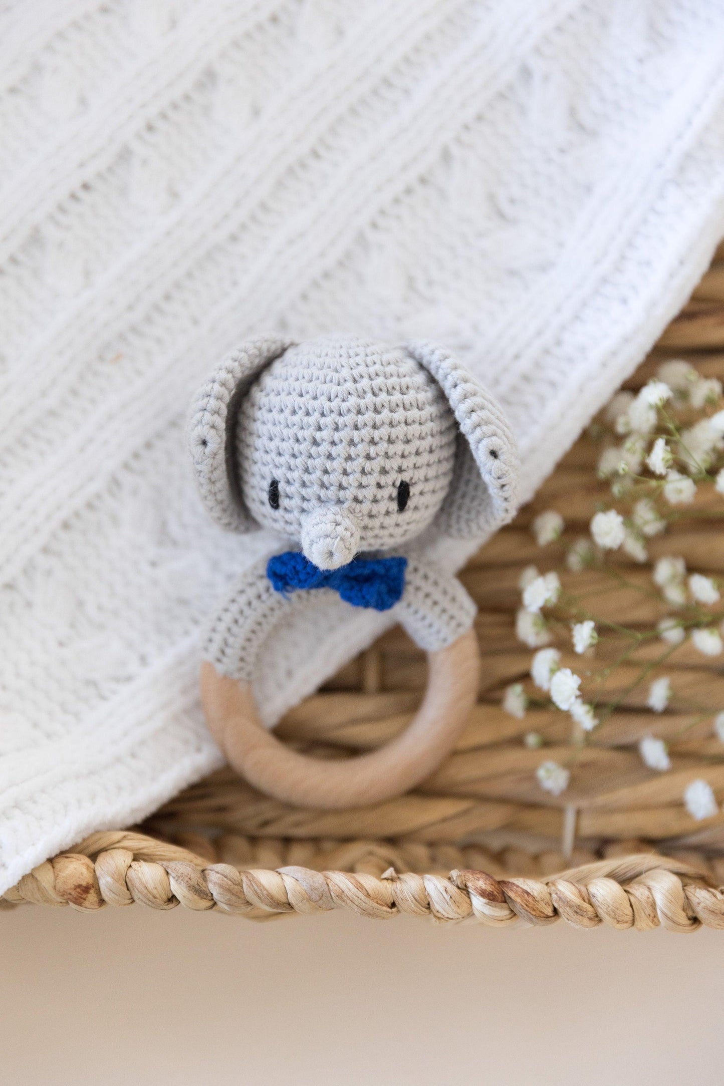 Crochet Baby Rattle With Grip Ring - BellaBerryDesigns