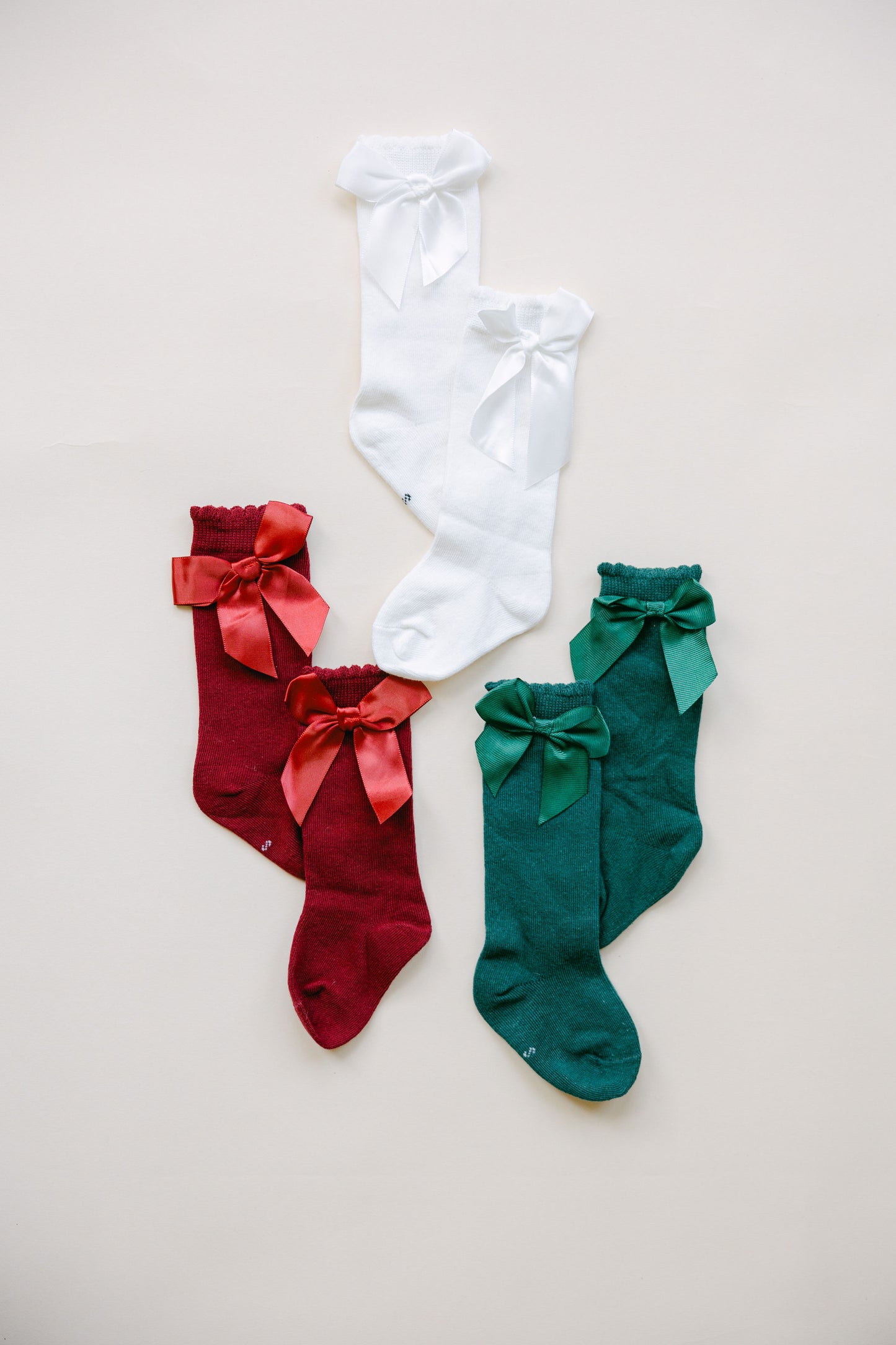 Christmas Knee High Socks with Bow