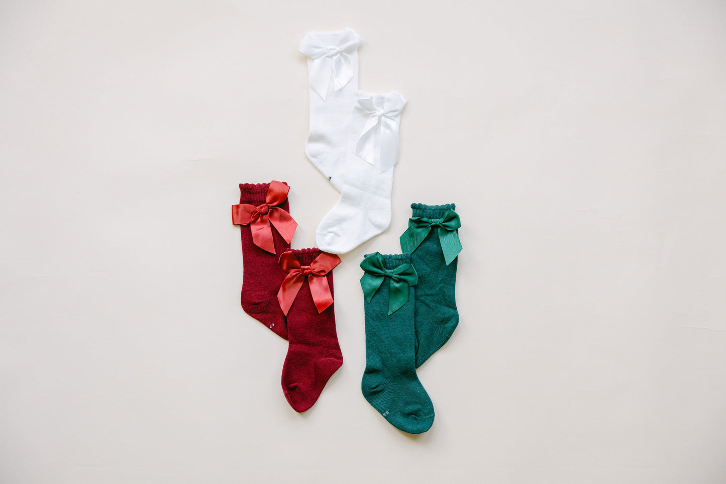 Christmas Knee High Socks with Bow