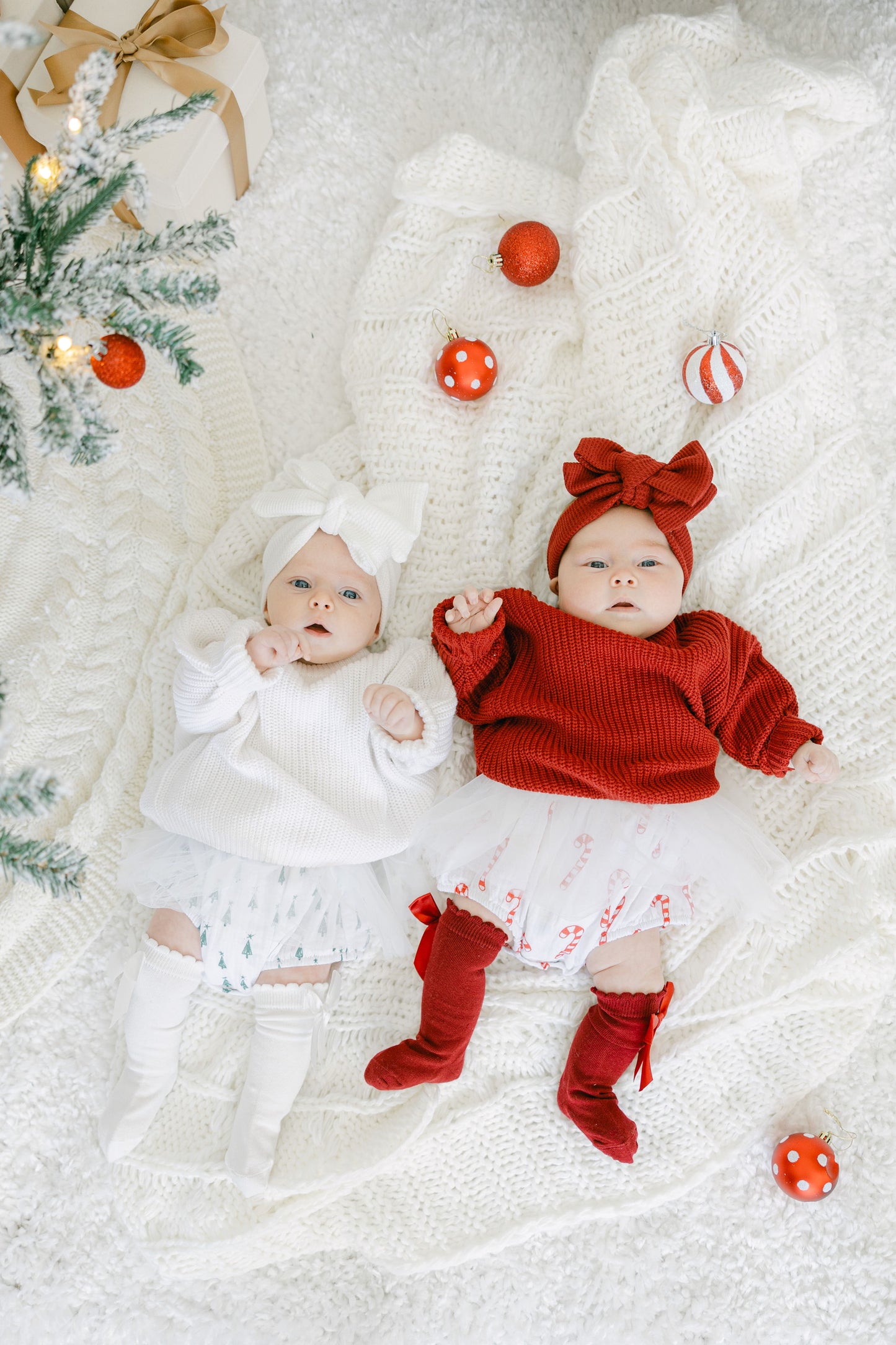 Christmas Knee High Socks with Bow