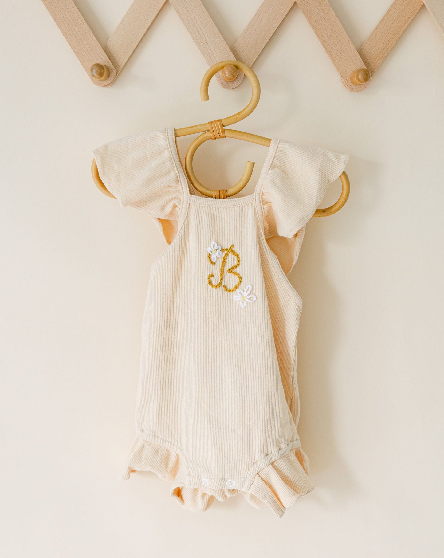 Embroidered Romper with Matching Bow