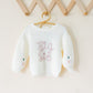 Custom Embroidered Floral Sweater with Puff Sleeve