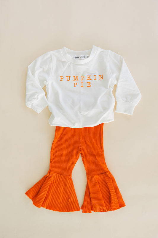 Pumpkin Pie Crewneck + Orange Flare Pants