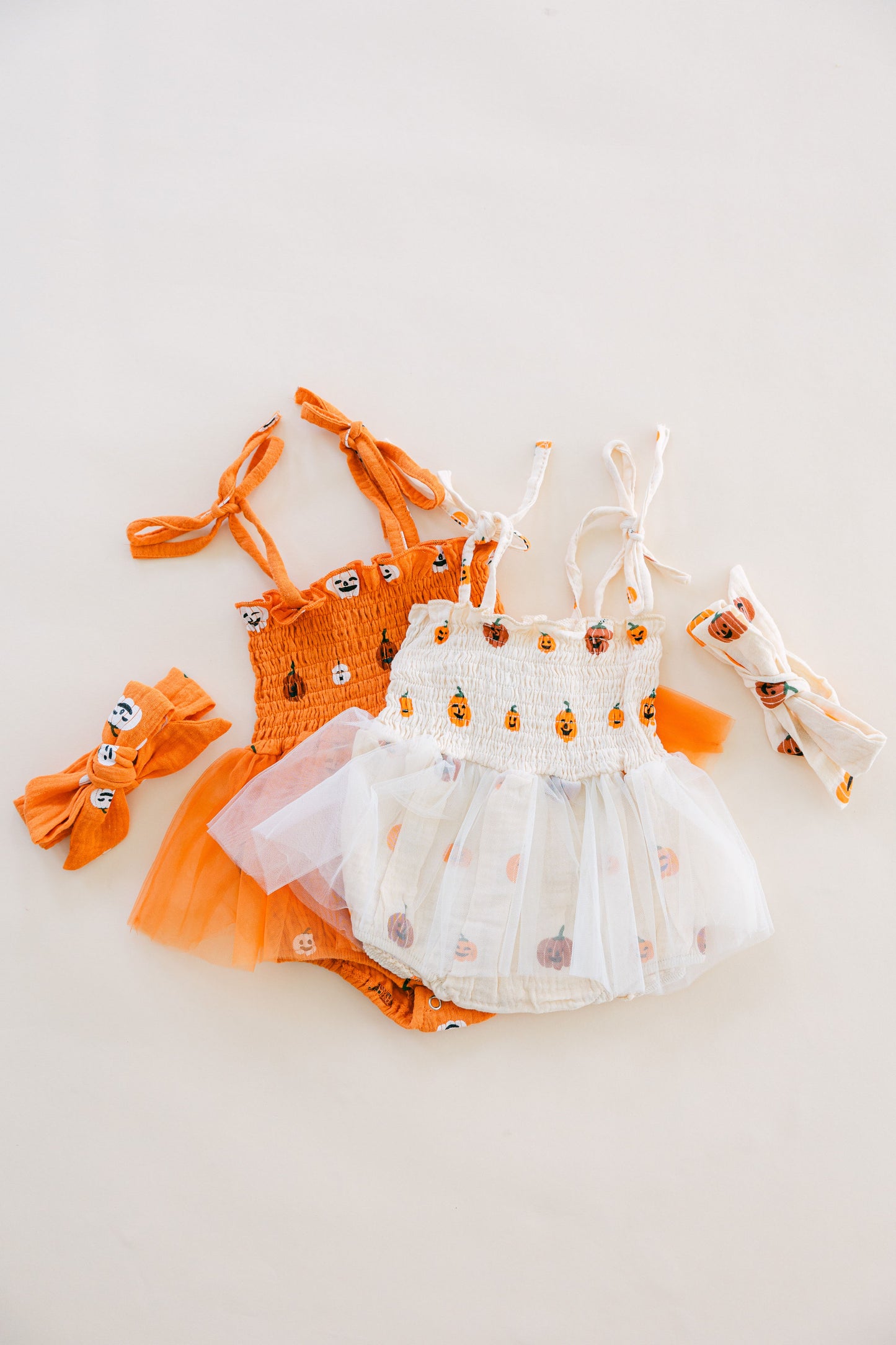 Custom Embroidered Pumpkin Muslin Bubble Tutu One Piece