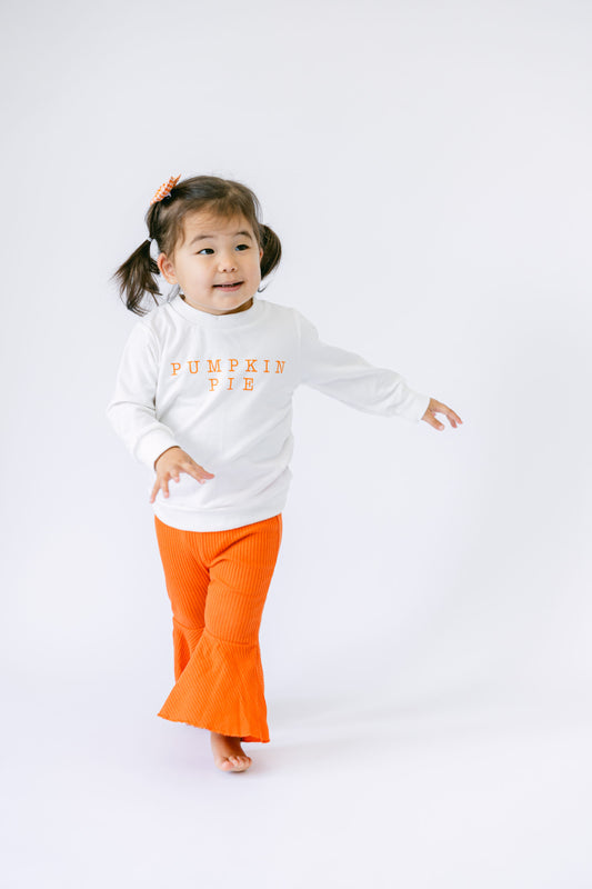 Pumpkin Pie Crewneck + Orange Flare Pants