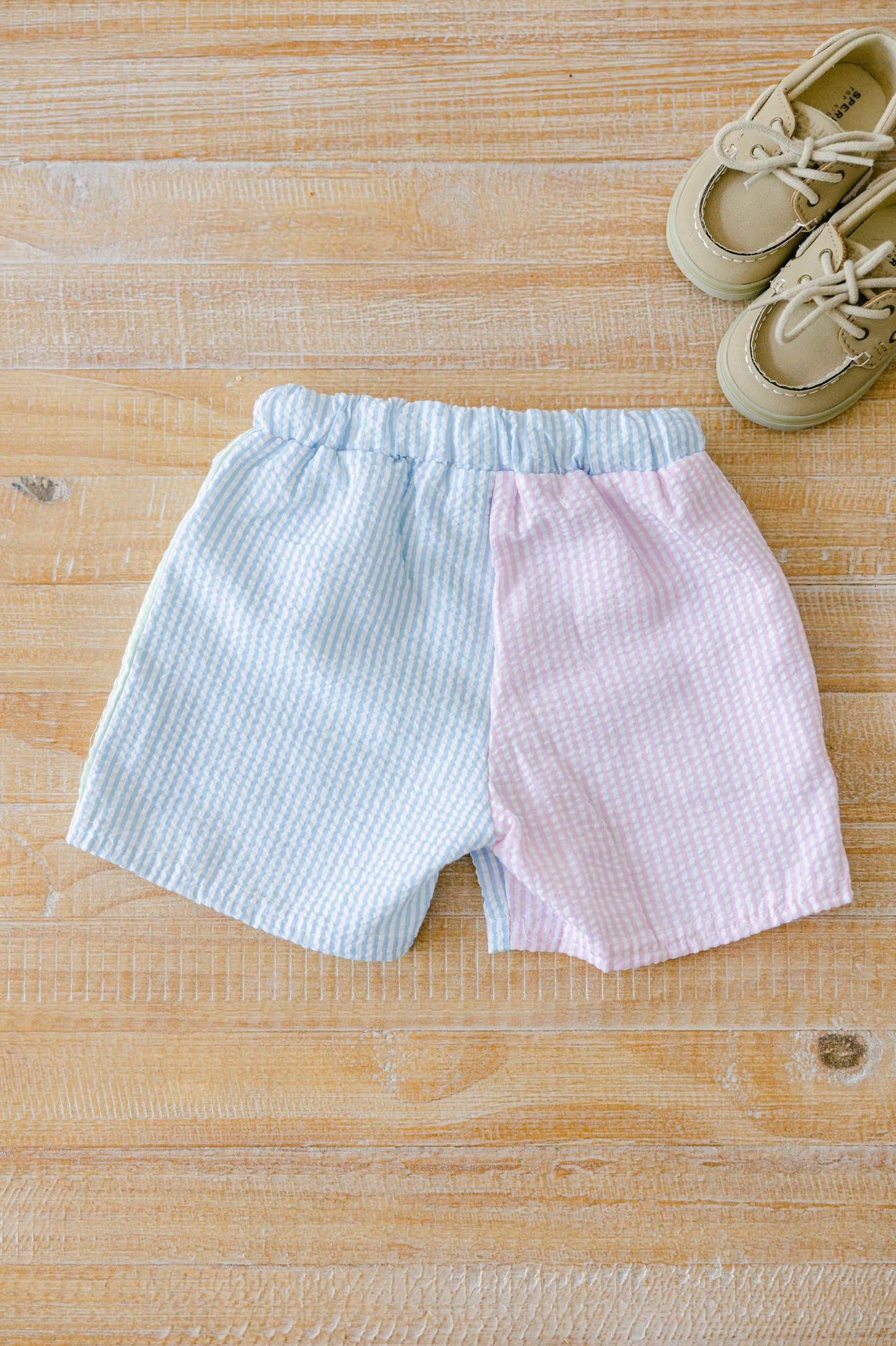 Color Block Seersucker Shorts - BellaBerryDesigns