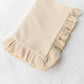 Embroidered Waffle Knit Ruffled Blanket