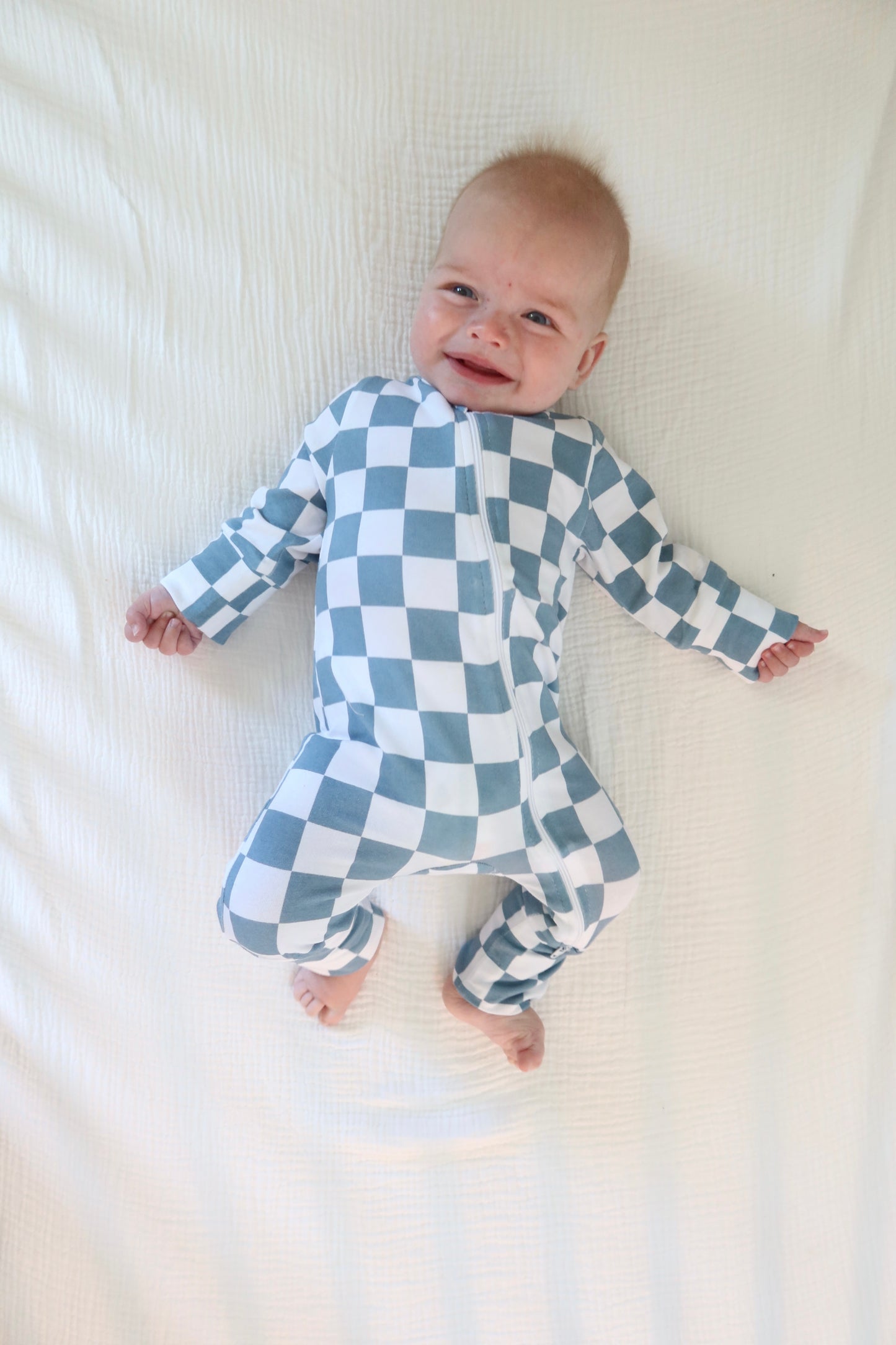 Organic Cotton Checkered Romper