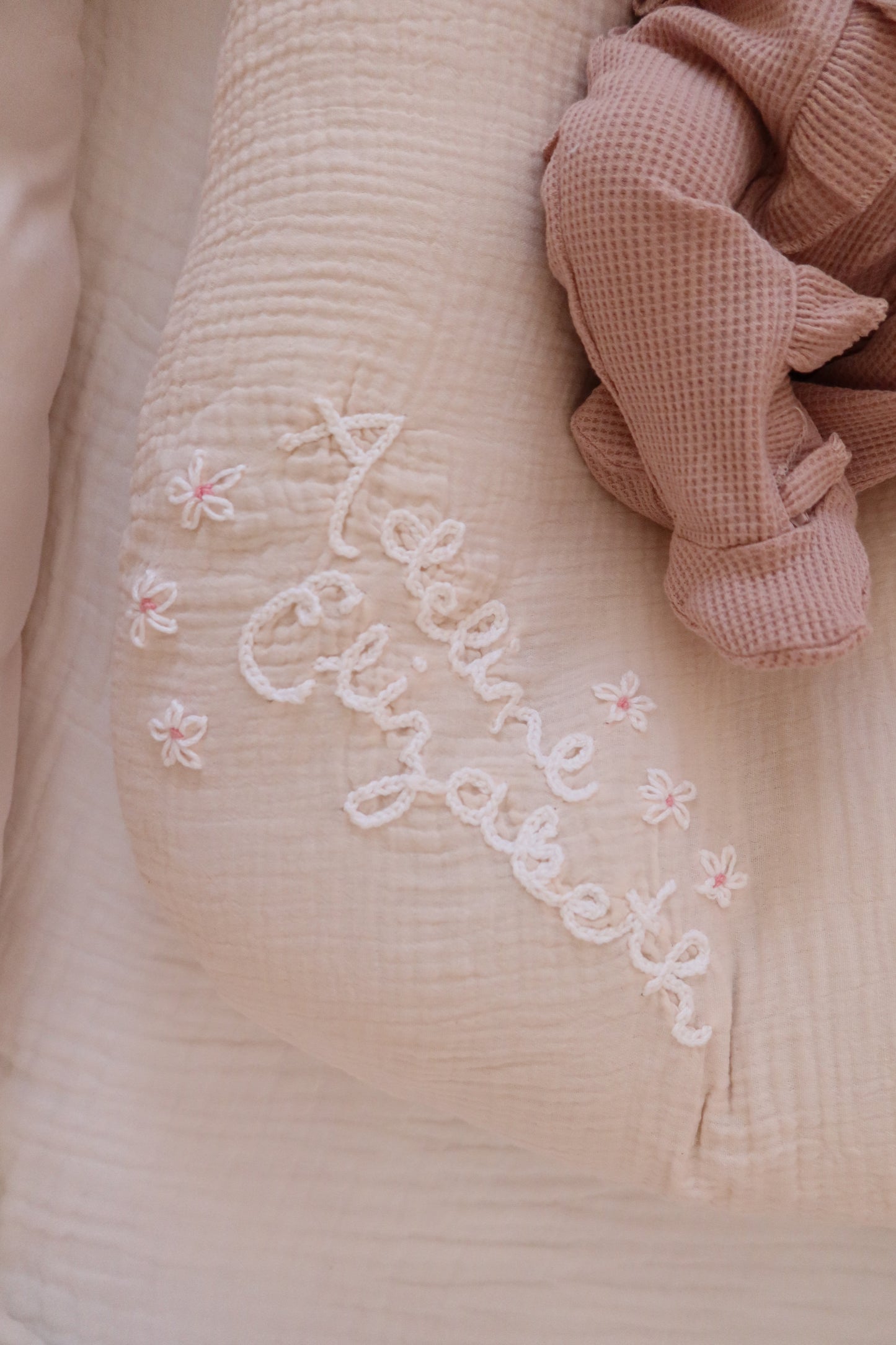 Custom Embroidered Muslin Swaddle Blanket