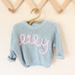 Custom Embroidered Chunky Knit Sweater