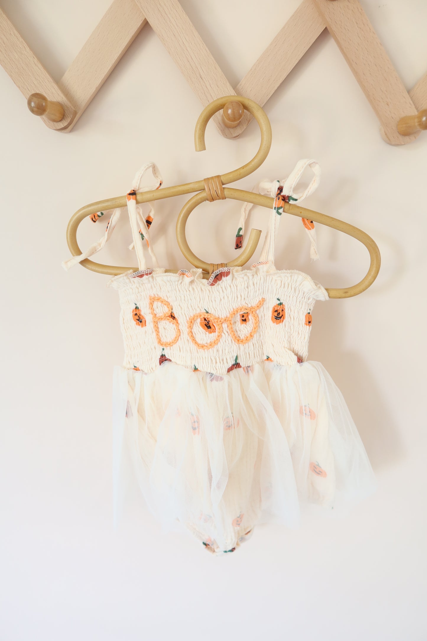 Custom Embroidered Pumpkin Muslin Bubble Tutu One Piece