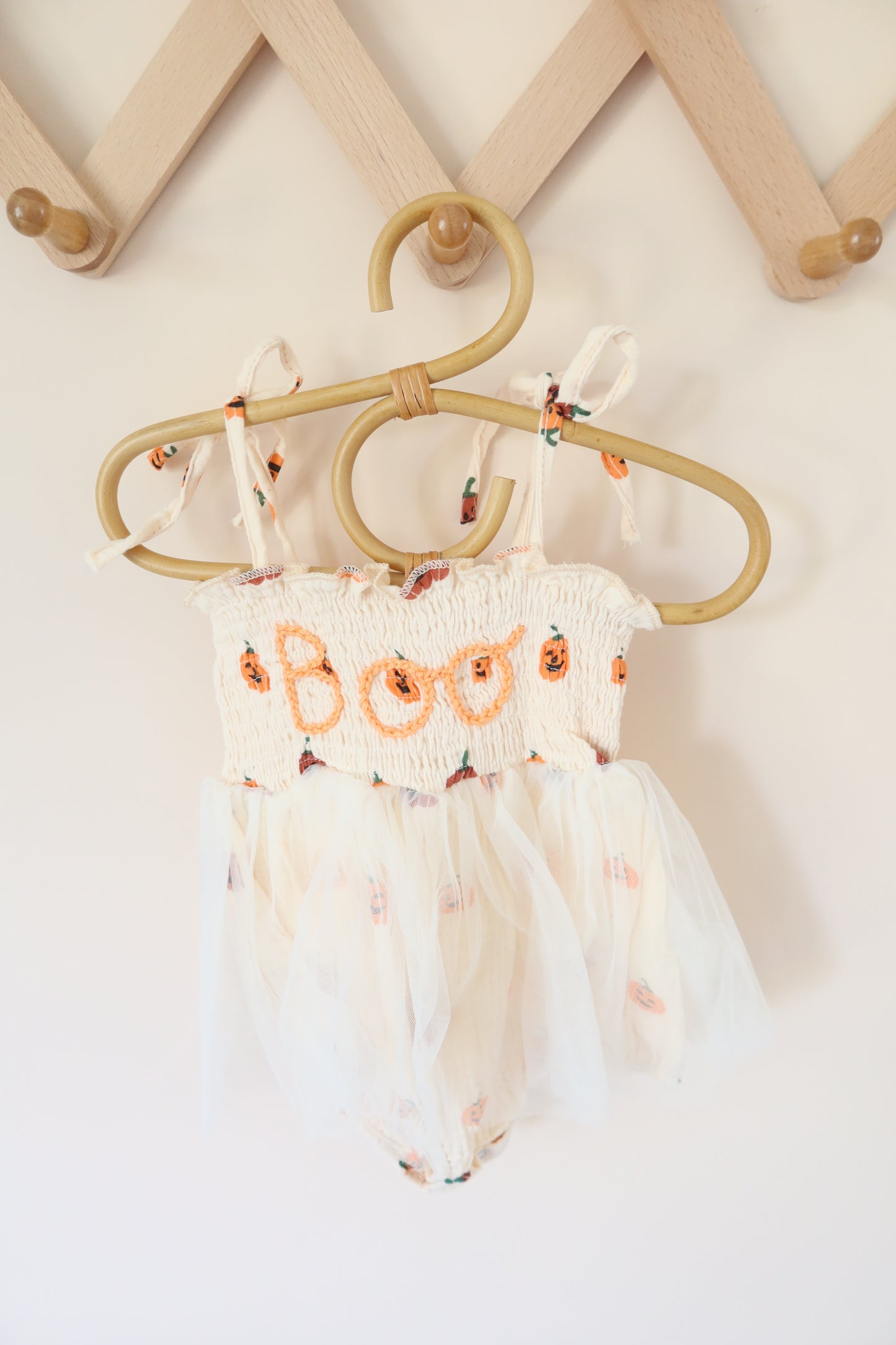 Custom Embroidered Pumpkin Muslin Bubble Tutu One Piece