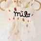 Custom Embroidered Pumpkin Muslin Bubble Tutu One Piece