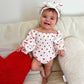 Valentines Day Romper with Puff Sleeve