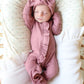 Organic Waffle Knit Ruffled Footie With Bow