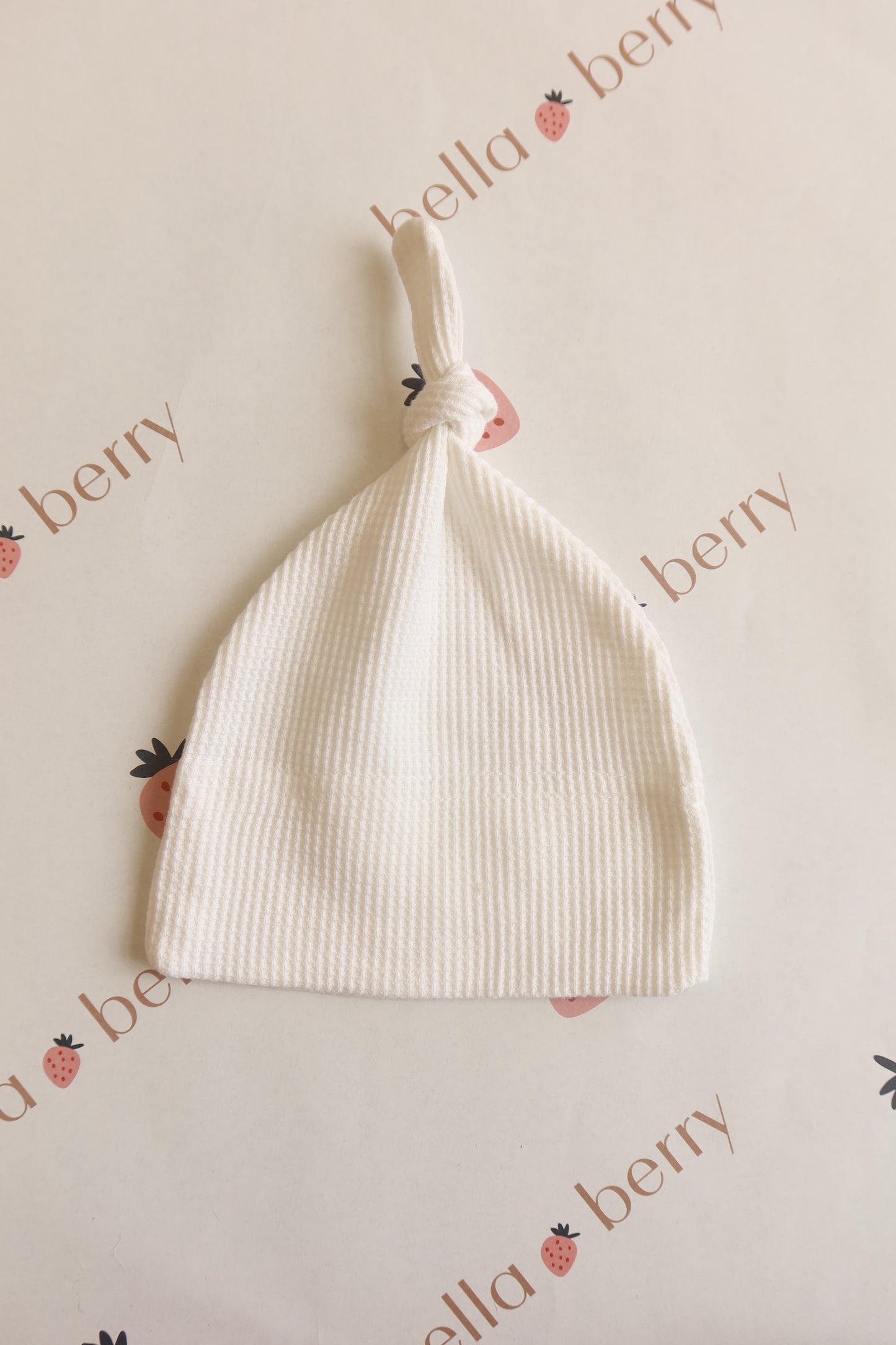 Organic Cotton Waffle Knit Bow + Hat