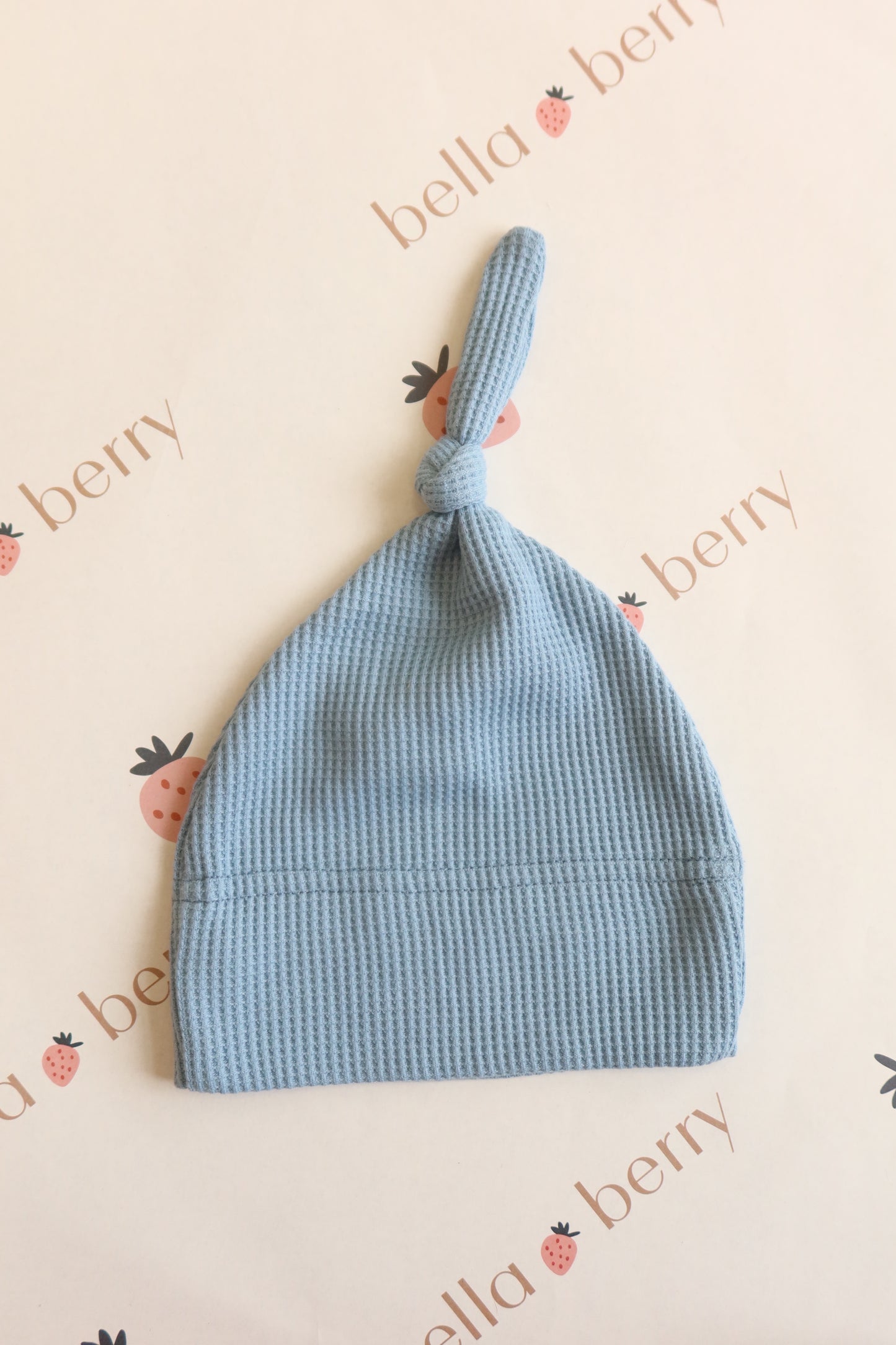 Organic Cotton Waffle Knit Bow + Hat