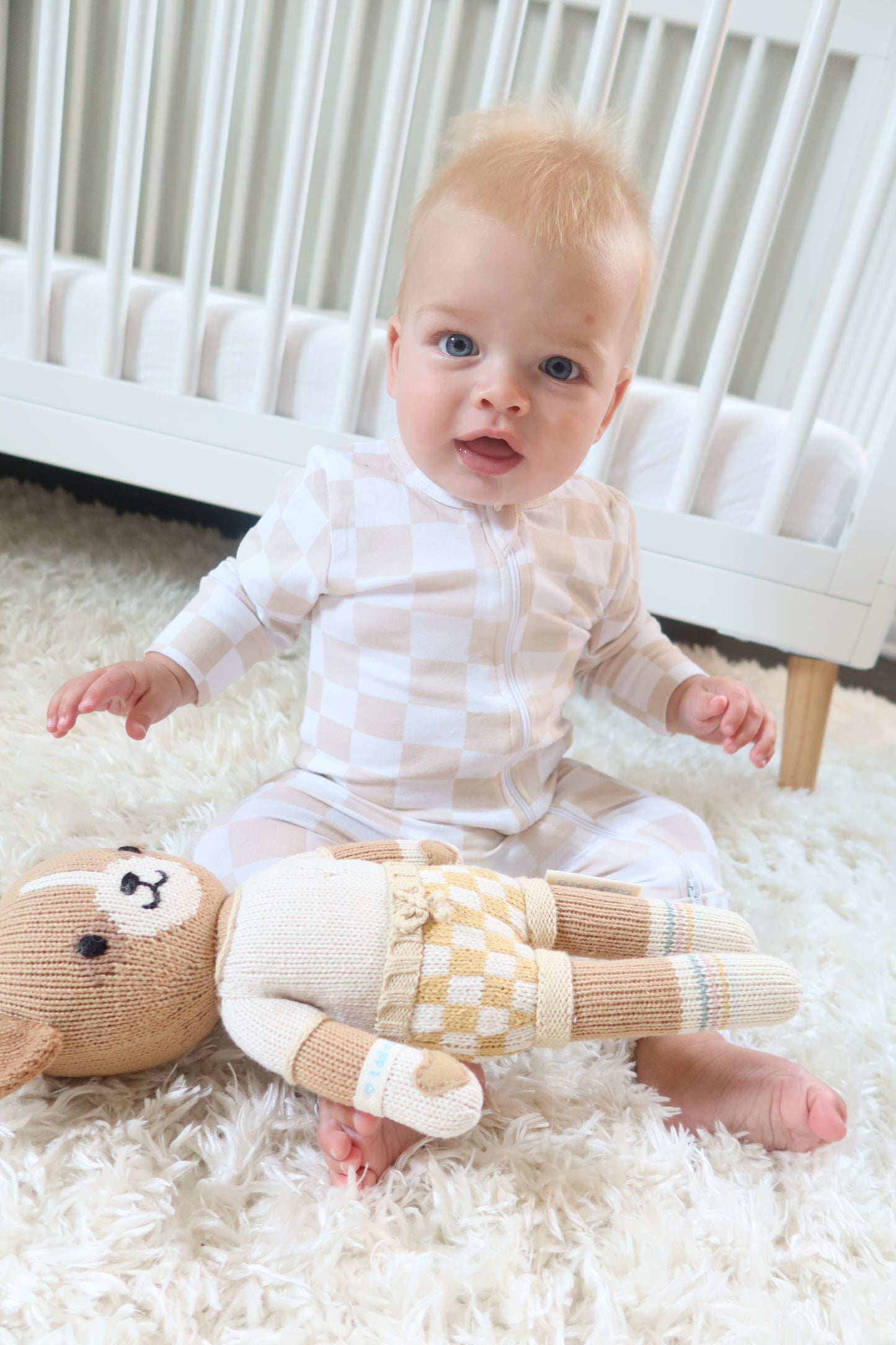 Organic Cotton Checkered Romper