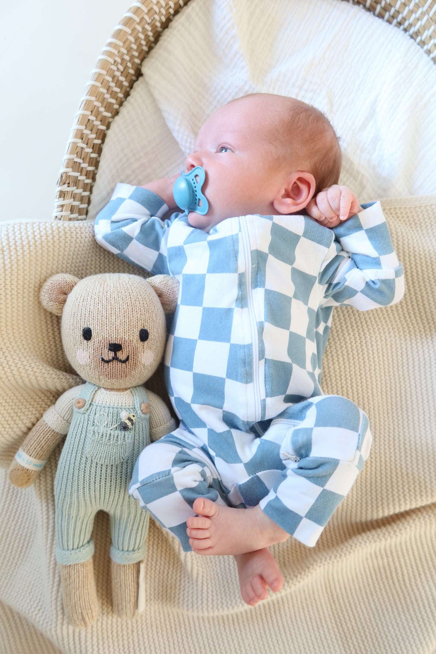 Organic Cotton Checkered Romper