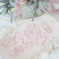 Merry & Pink Organic Waffle Knit Footie With Bow