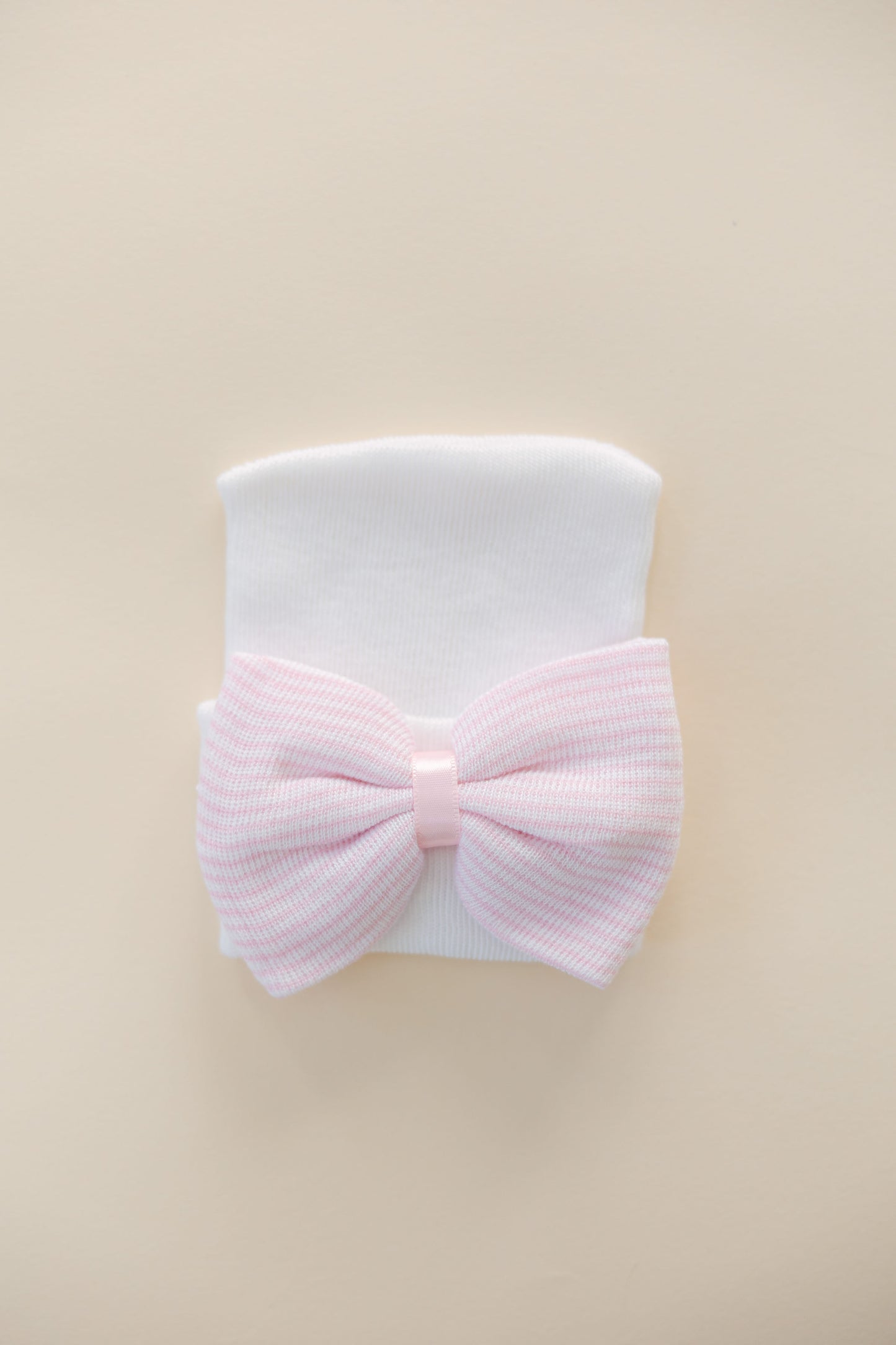 Hand Stitched Newborn Bow Hat