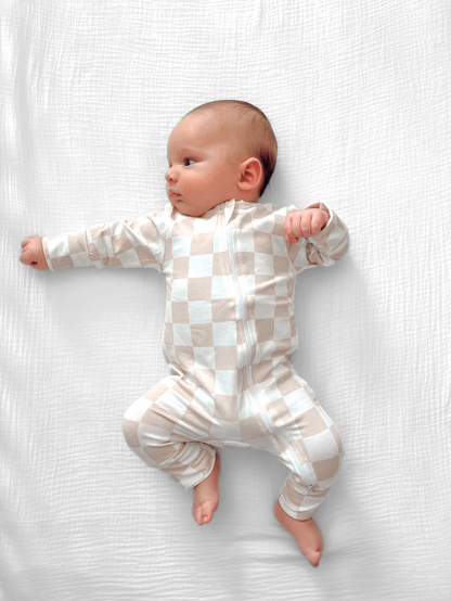 Organic Cotton Checkered Romper