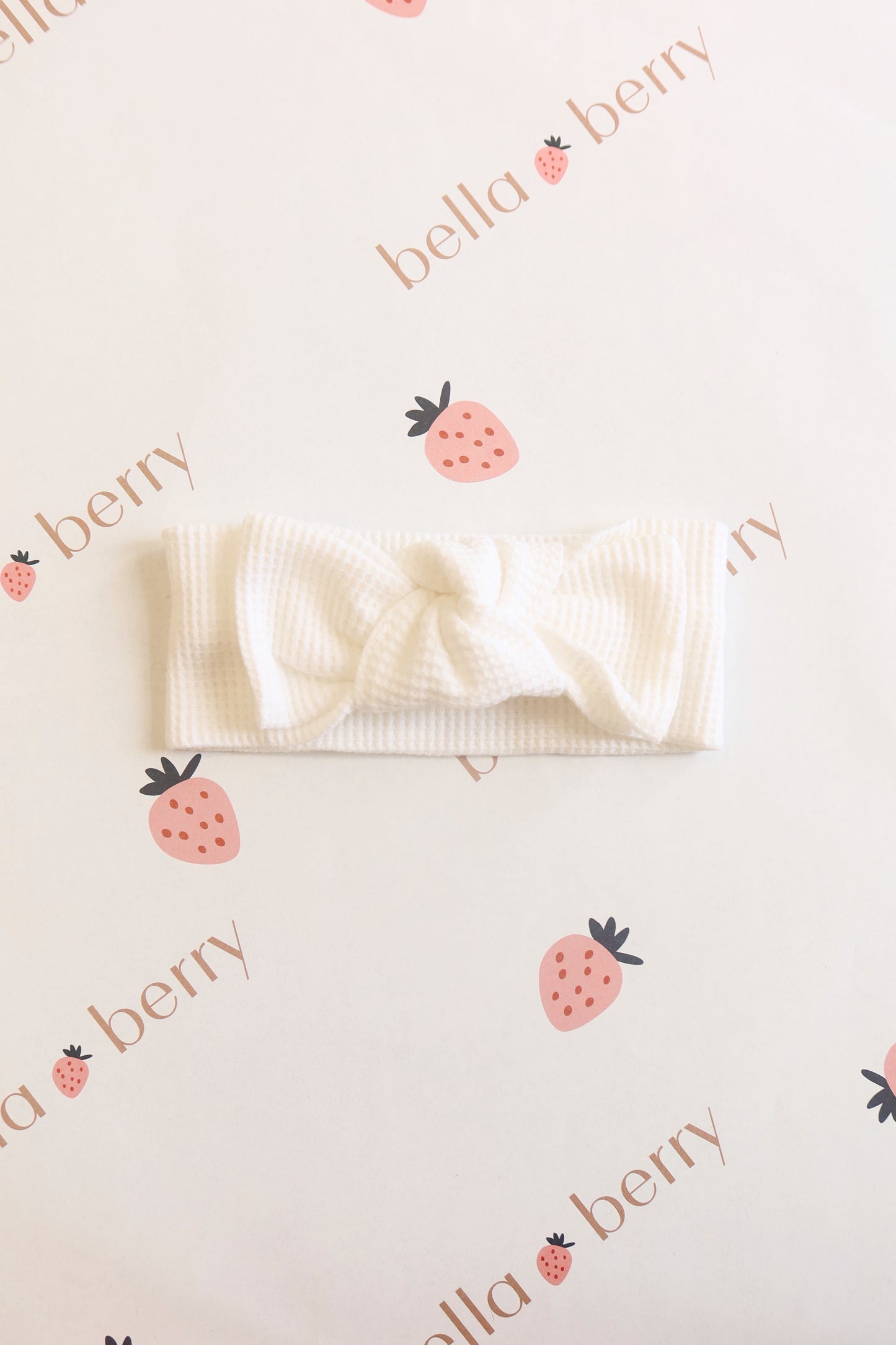 Organic Cotton Waffle Knit Bow + Hat