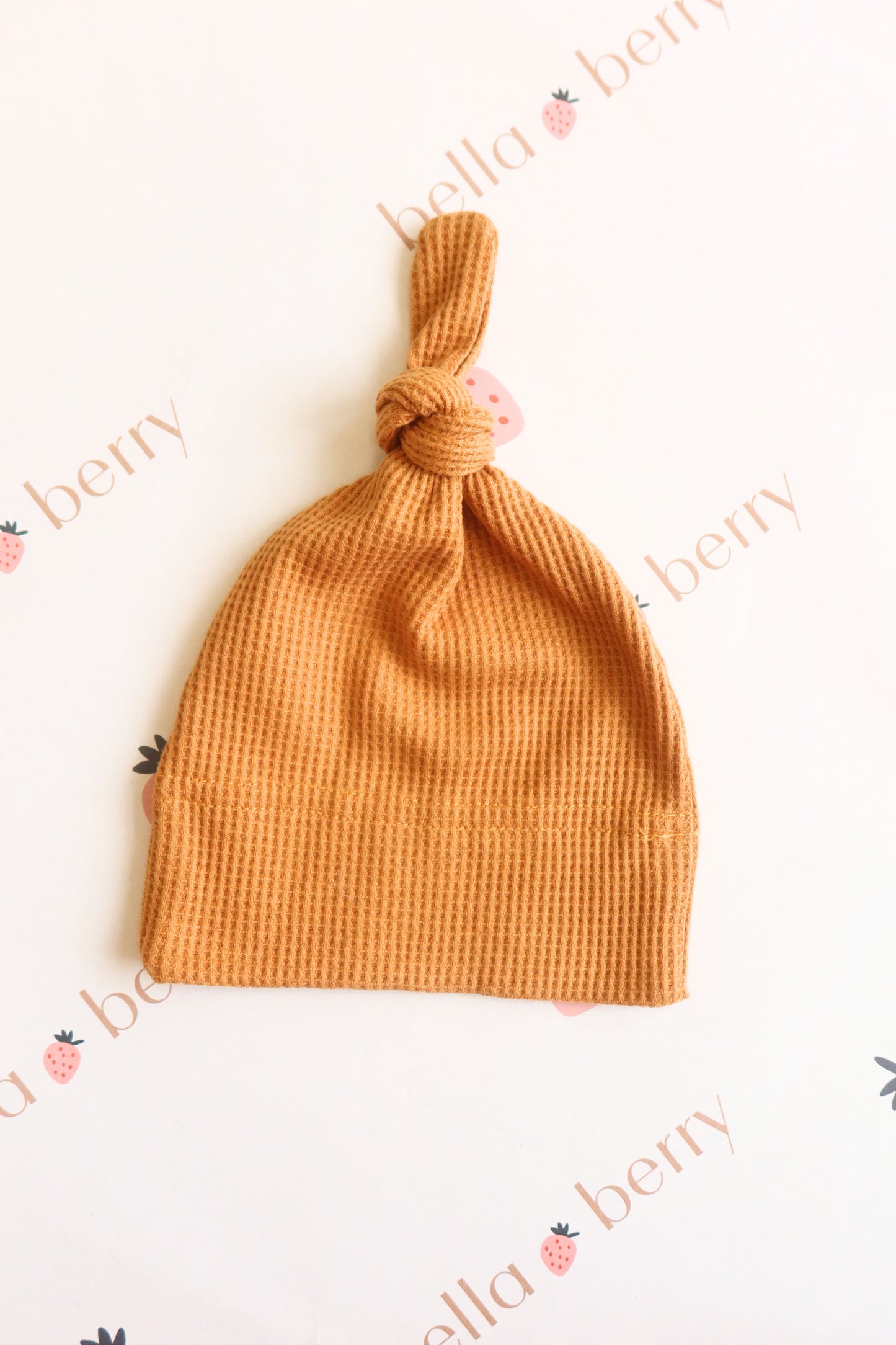 Organic Cotton Waffle Knit Bow + Hat