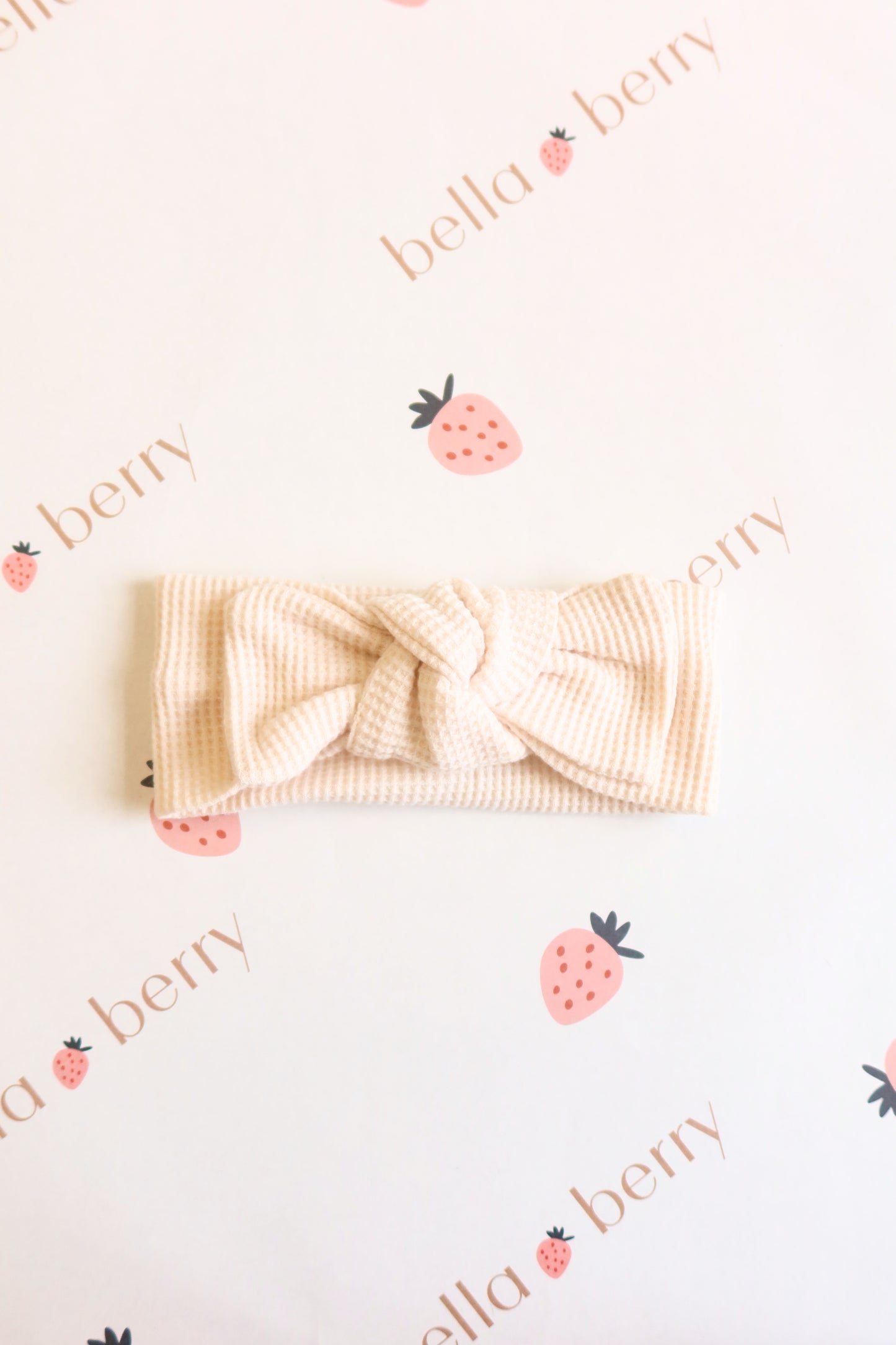 Organic Cotton Waffle Knit Bow + Hat