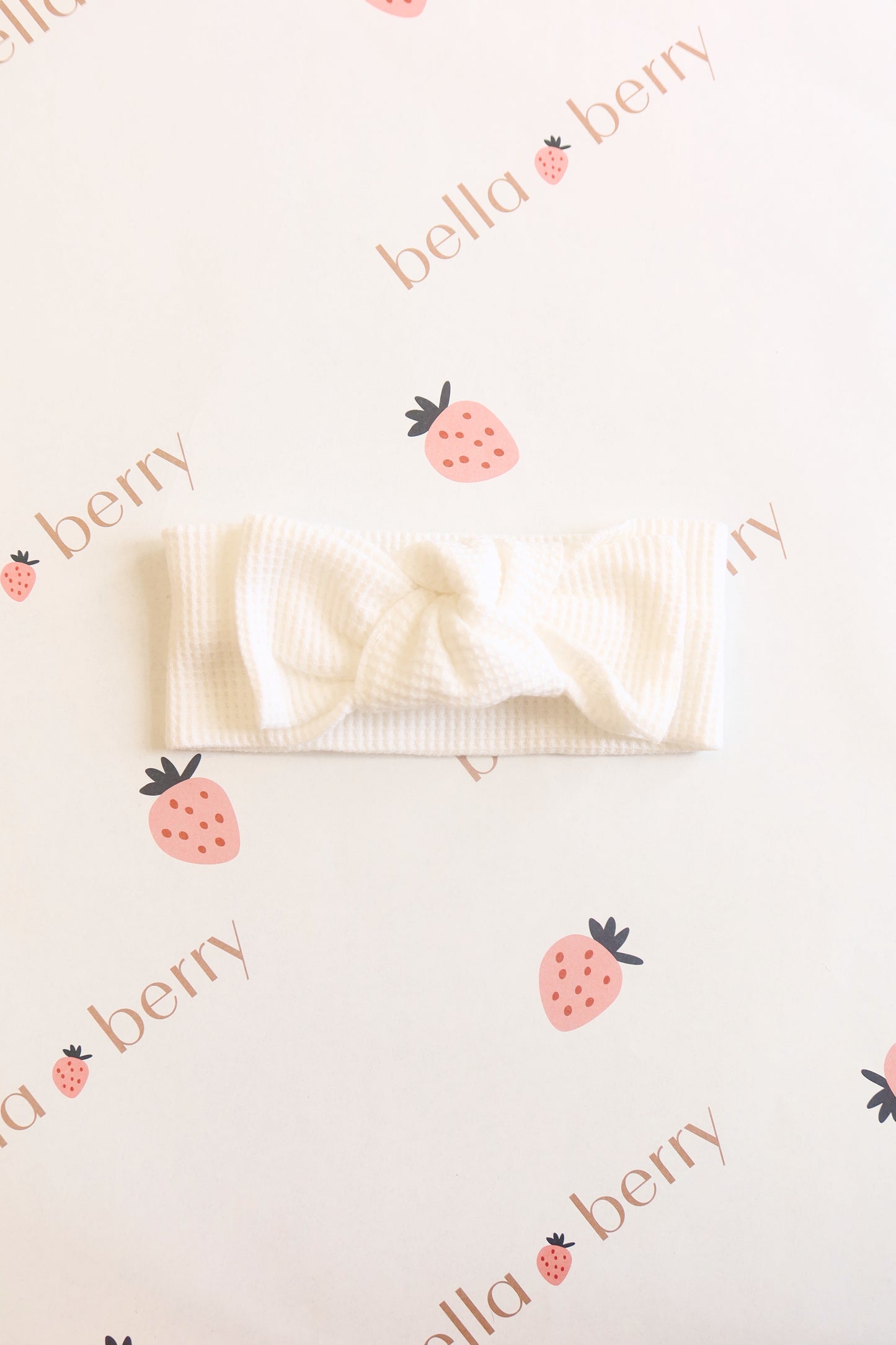 Organic Cotton Waffle Knit Bow + Hat