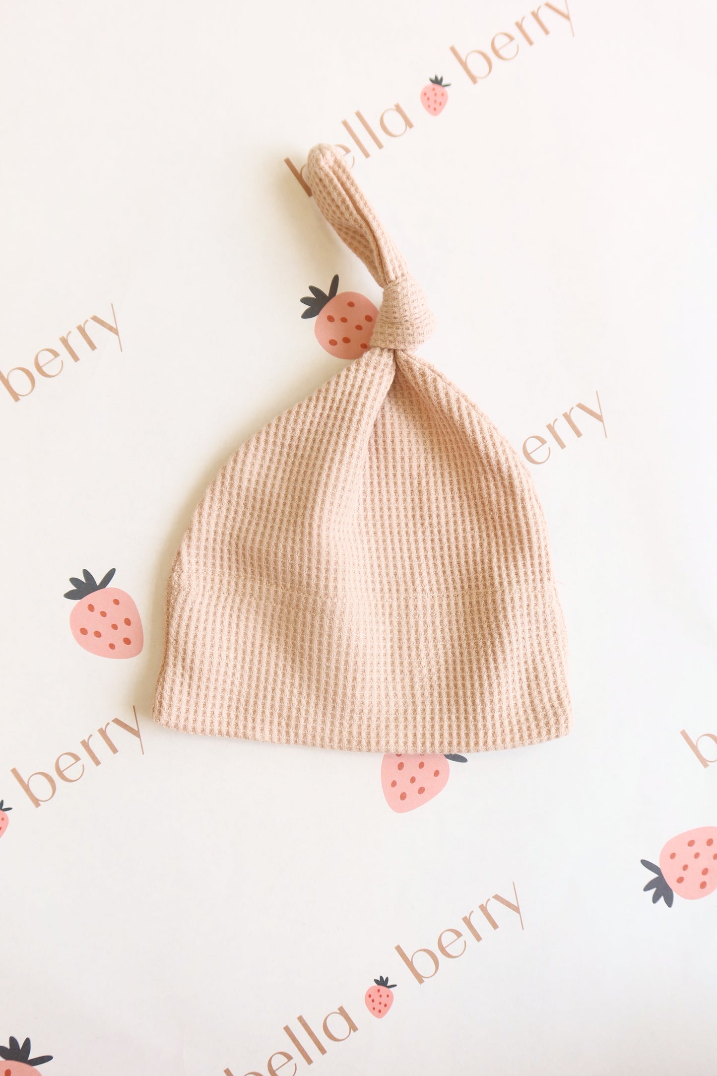 Organic Cotton Waffle Knit Bow + Hat