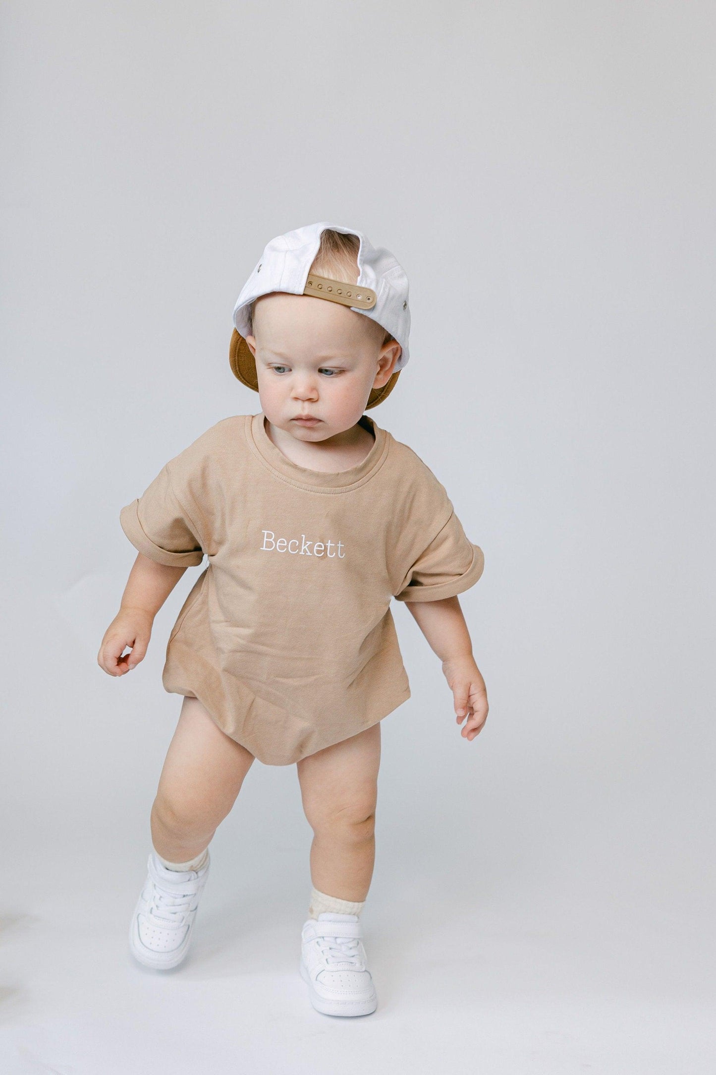 Custom Name T-shirt Bubble | Organic Cotton Romper | Gender Neutral Bubble Romper | Infant Baby Toddler Name Bubble