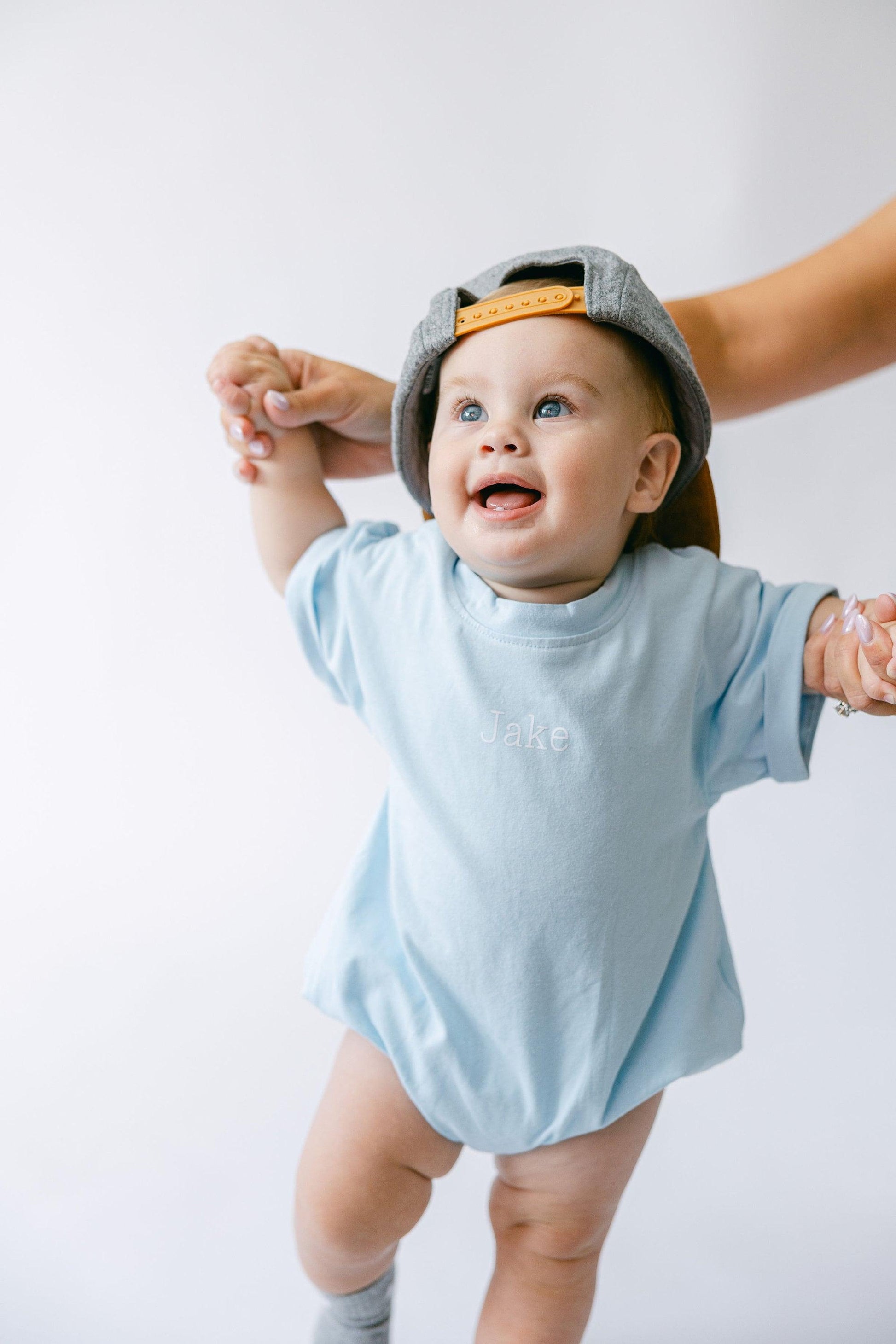 Custom Name T-shirt Bubble | Organic Cotton Romper | Gender Neutral Bubble Romper | Infant Baby Toddler Name Bubble