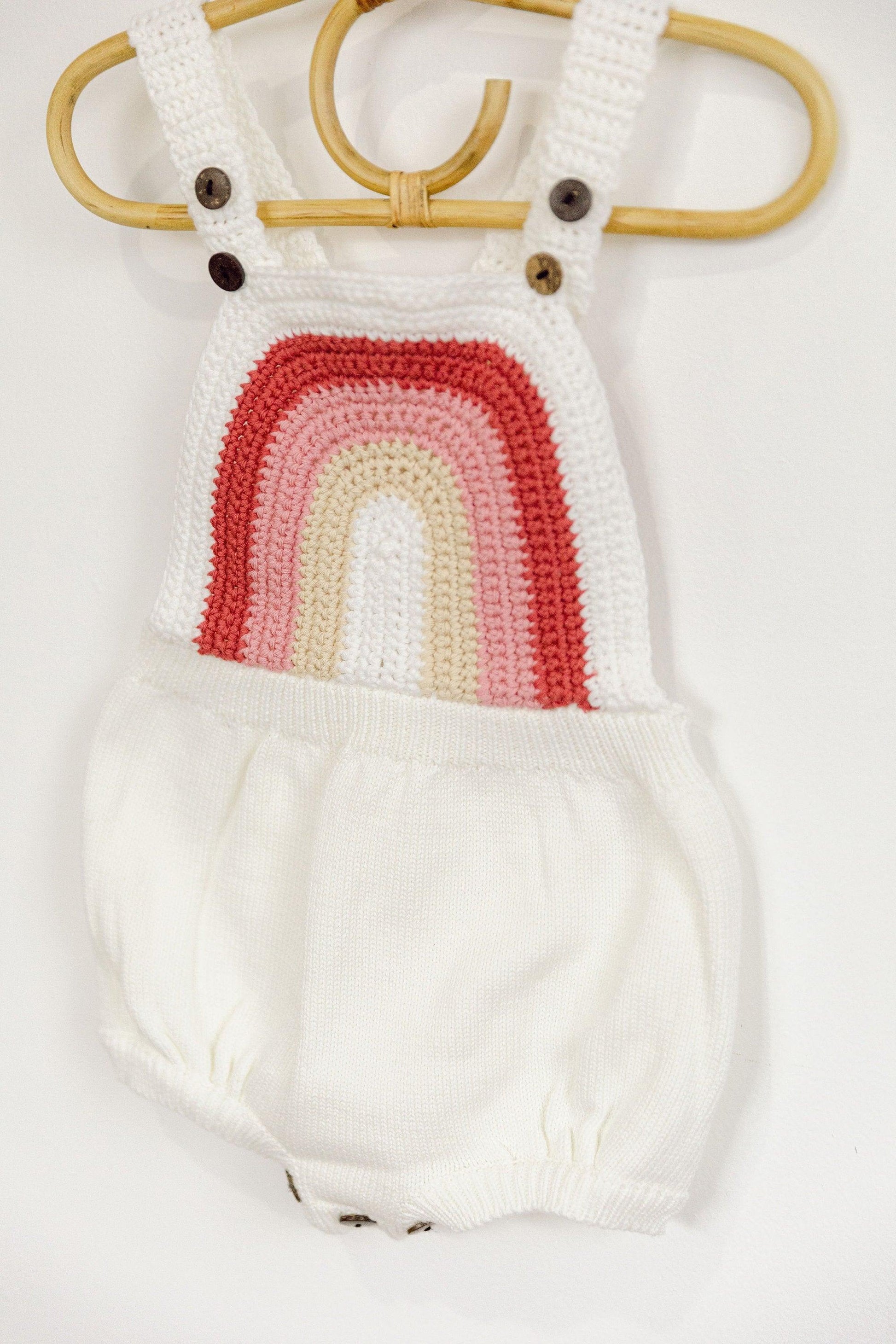 Rainbow Knitted Romper - BellaBerryDesigns