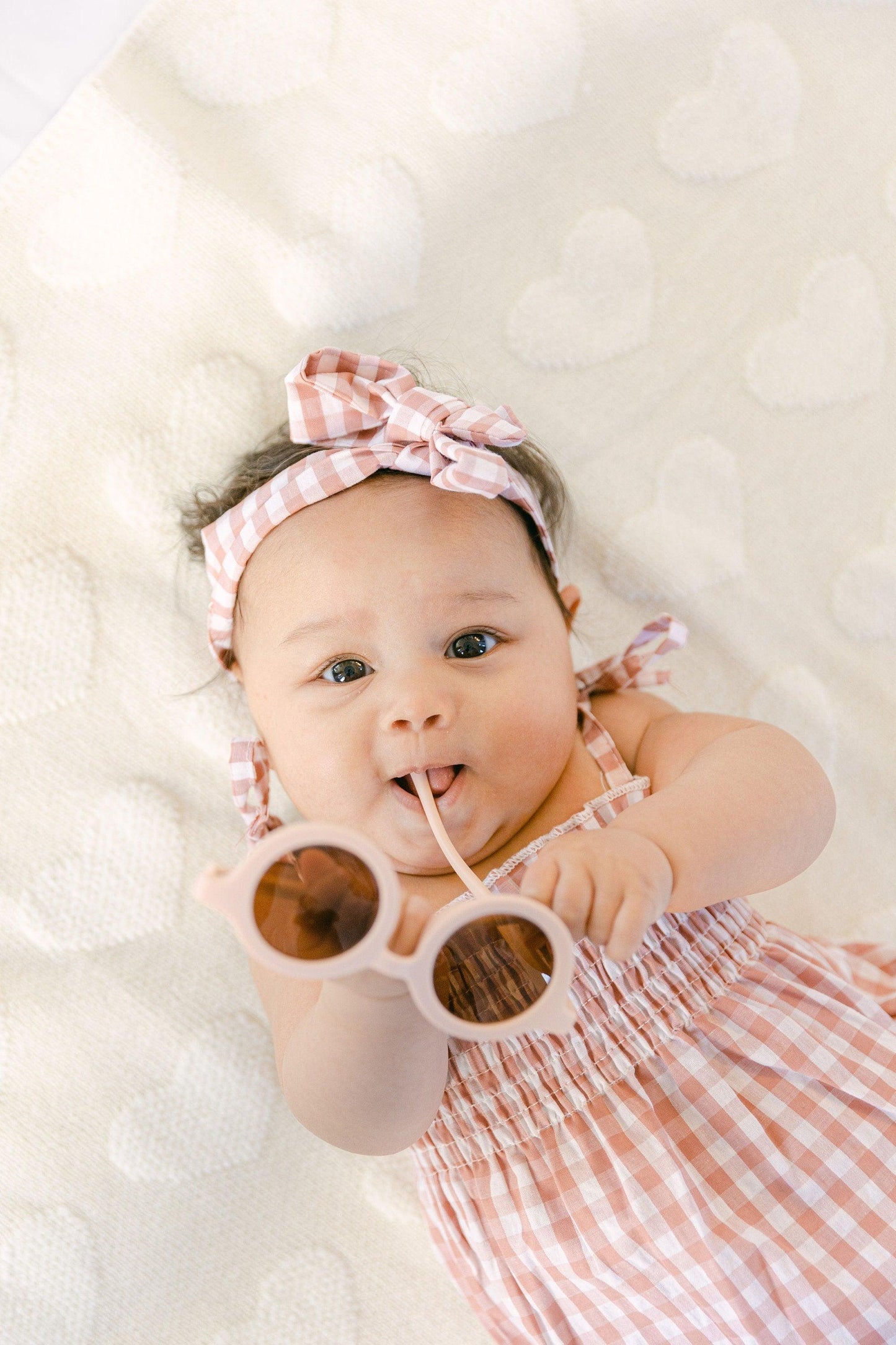 Gingham Bubble Romper With Bow - BellaBerryDesigns