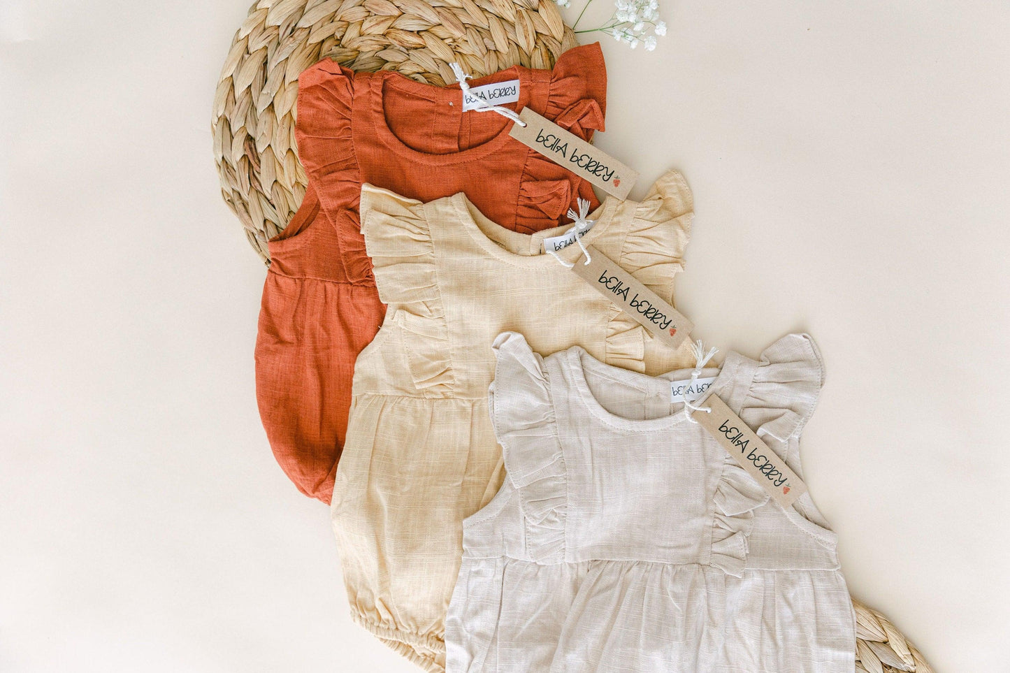 Linen Bubble Romper - BellaBerryDesigns