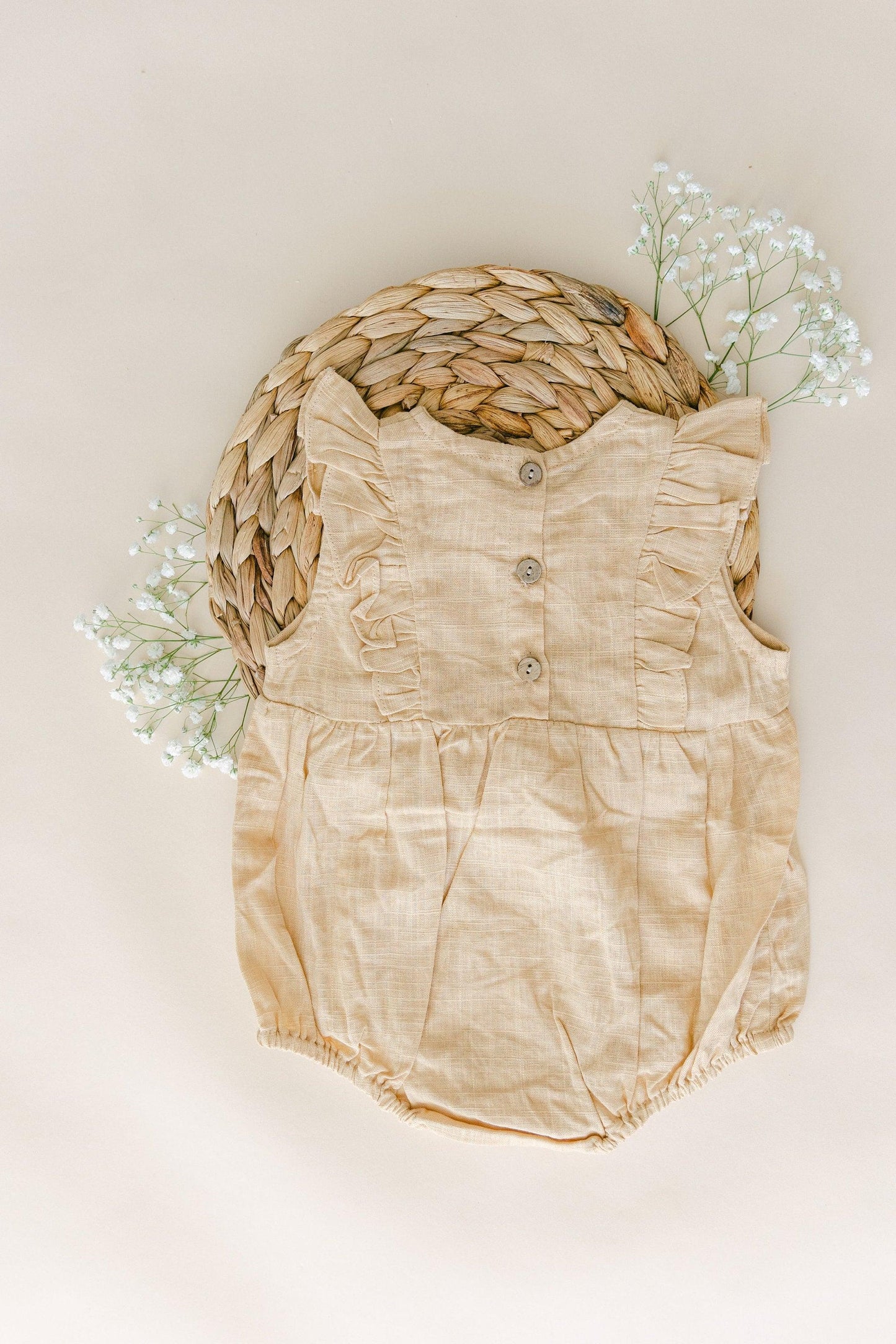 Linen Bubble Romper - BellaBerryDesigns