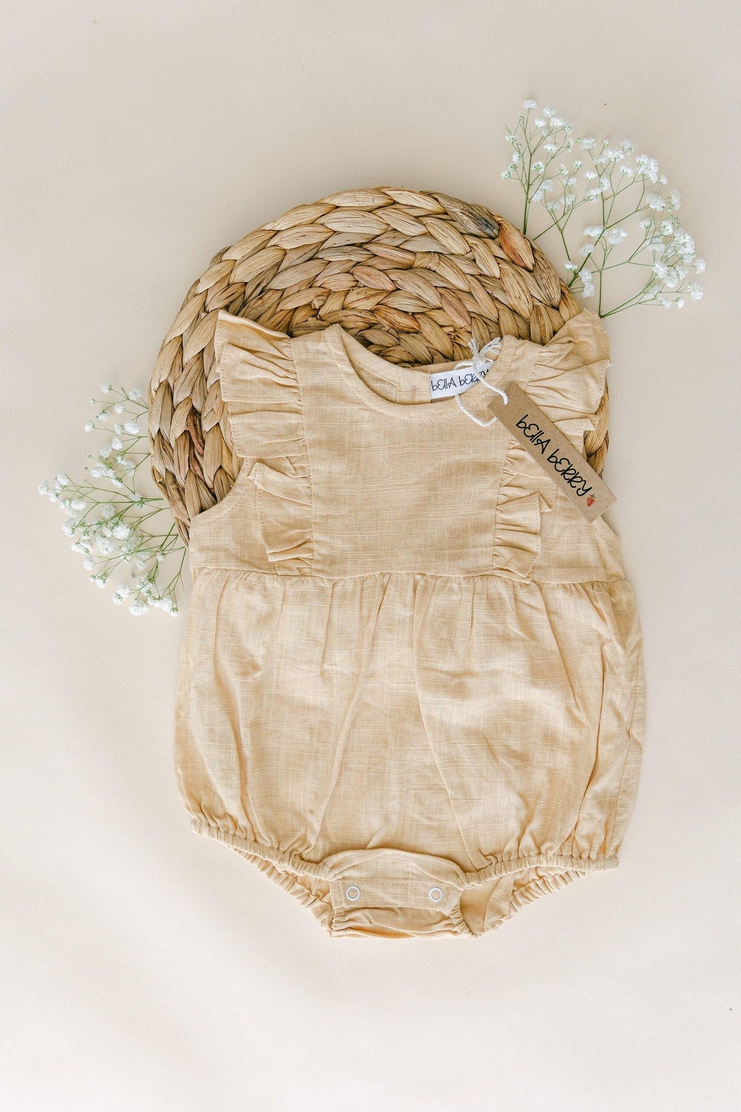 Linen Bubble Romper - BellaBerryDesigns