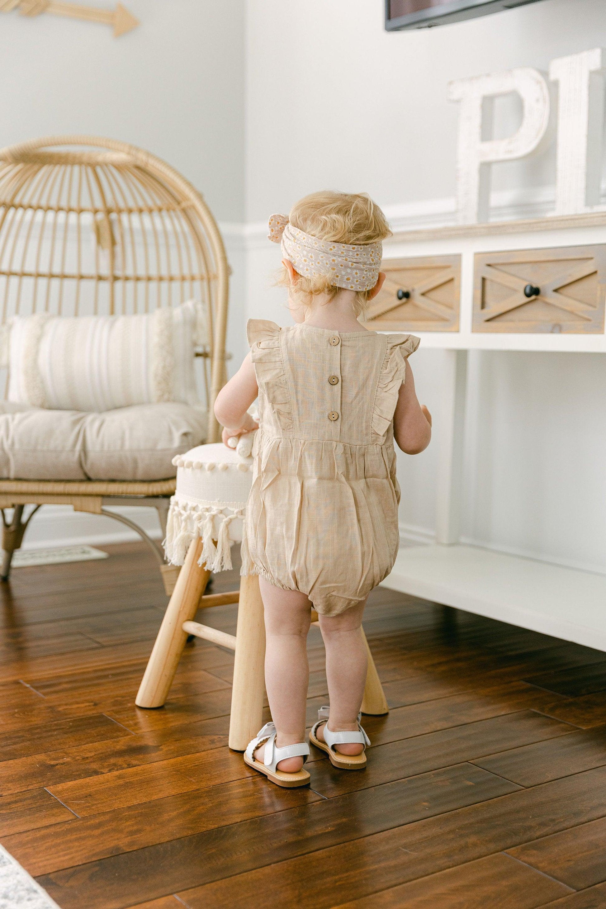 Linen Bubble Romper - BellaBerryDesigns