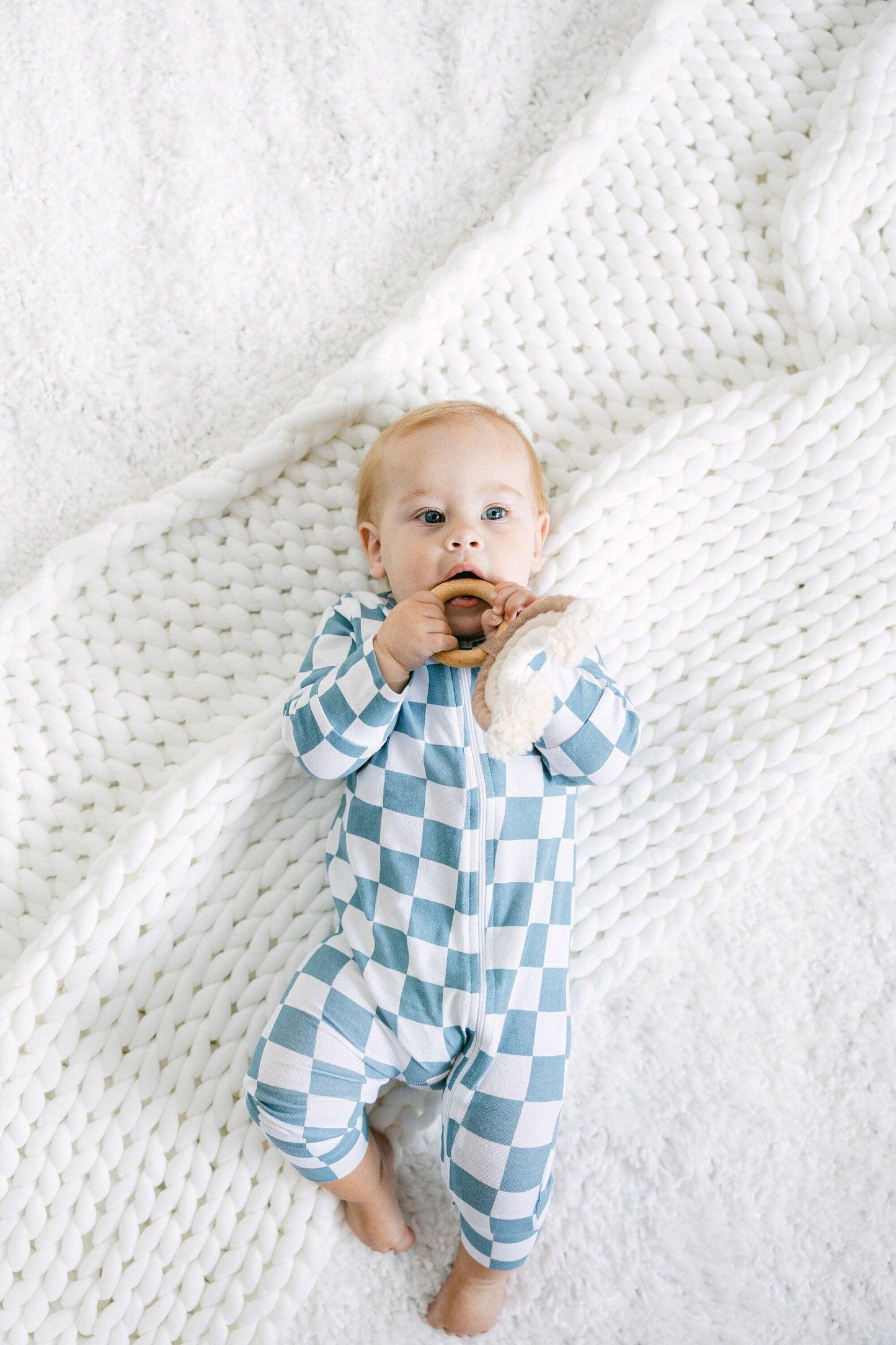 Organic Cotton Checkered Romper | Checkered Pajamas | Organic Snug Fit Baby Romper | Gender Neutral Baby Pajamas | Fall Pajamas